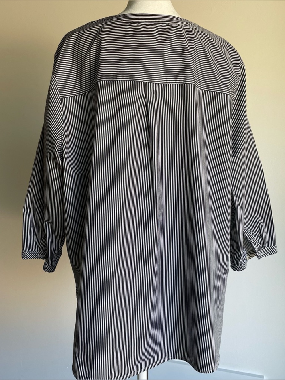 Talbots 100% Cotton 3/4 Sleeve Striped Lagenlook Tunic Top Size 2Xp / XXLP - Picture 2 of 13